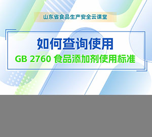 科普视频：如何查询使用《GB 2760 食品添加剂使用标准》（山东省市场监督管理局）